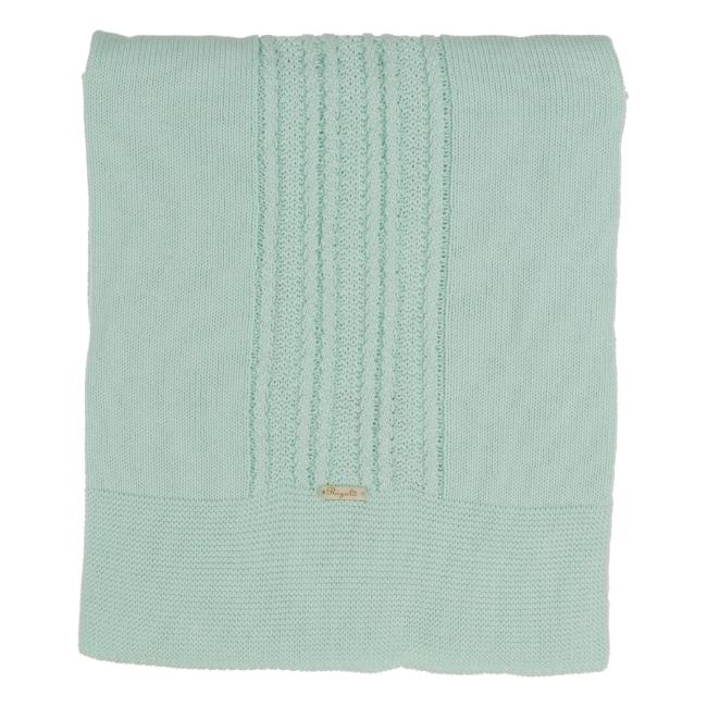 Picture of Rigola Baby Twisted Cable Knit Organic Cotton Shawl - Green Water