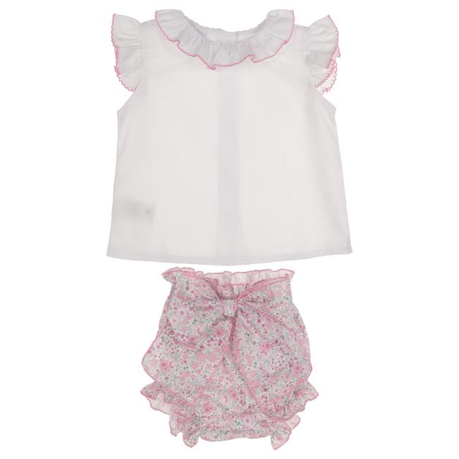 Picture of Granlei Baby Girls Floral Jampant Set X 2 - White Pink