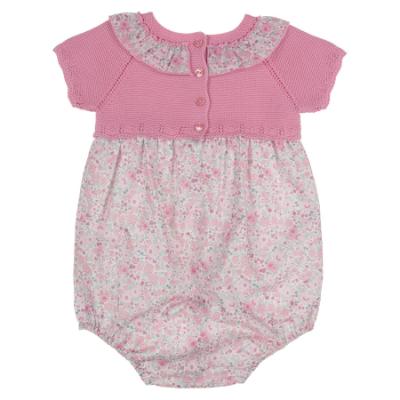 Picture of Granlei Baby Girls Knit & Floral Romper - Fucsia Pink 