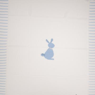 Picture of Granlei Baby Soft Knit Bunny Shawl - White Blue