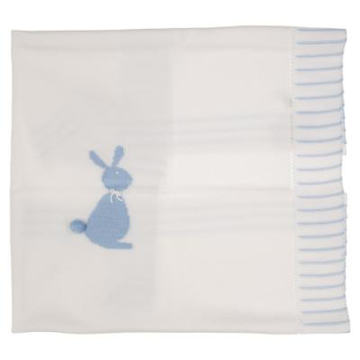 Picture of Granlei Baby Soft Knit Bunny Shawl - White Blue