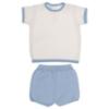 Picture of Granlei  Boys Soft Knit Top & Shorts Set X 2 - White Blue