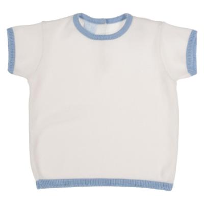 Picture of Granlei  Boys Soft Knit Top & Shorts Set X 2 - White Blue