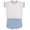 Picture of Granlei  Boys Soft Knit Top & Shorts Set X 2 - White Blue