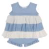 Picture of Granlei  Girls Knitted Ruffle Top & Shorts Set X 2 - Blue White