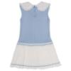 Picture of Granlei  Girls Knitted Pleated Dress With Oversized Collar - White Blue 