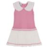 Picture of Granlei  Girls Knitted Pleated Dress With Oversized Collar - Fucsia Pink White