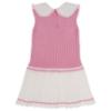 Picture of Granlei  Girls Knitted Pleated Dress With Oversized Collar - Fucsia Pink White