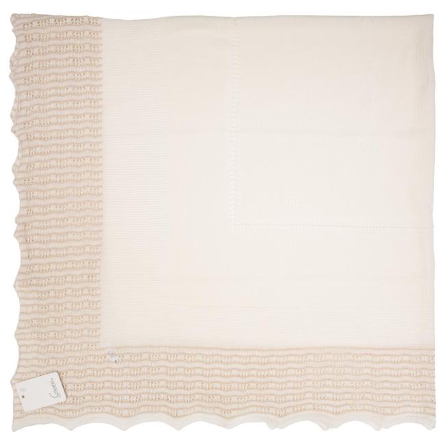 Picture of Granlei Soft Knit Openwork Baby Shawl - Ivory Beige