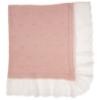 Picture of Granlei Baby Girls Soft Knit Shawl With Wide Lace Ruffle - Pale Pink Ivory