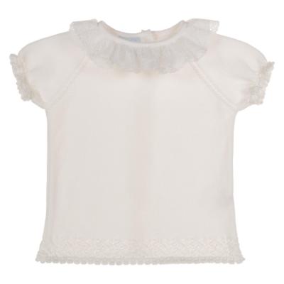 Picture of Granlei Baby Girls Soft Knit Lace Collar Jampant Set X 2 - Ivory 