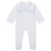 Picture of Deolinda Baby Boys Bombon Smocked Babygrow  - White Blue