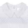 Picture of Deolinda Baby Boys Bombon Smocked Babygrow  - White Blue