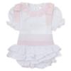 Picture of Deolinda Baby Bombon Smocked Jampants Set x 2 - White Pink