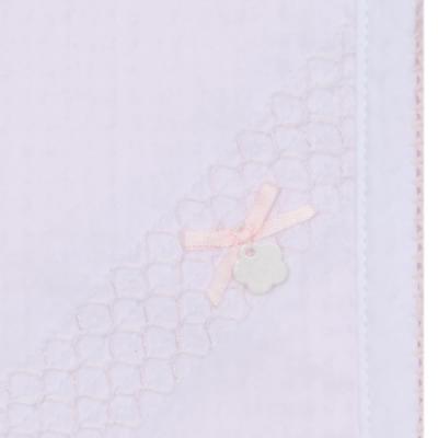 Picture of Deolinda Baby Girls Bombon Shawl Blanket - White Pink