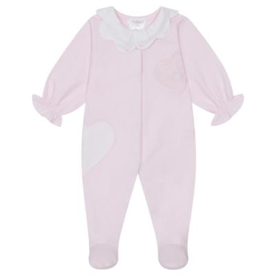 Picture of Deolinda Baby Lina Heart Babygrow  - Pink White