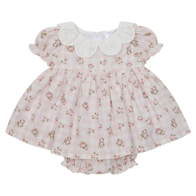 Picture of Deolinda Baby Girls Maria Floral Dress & Bloomers Set X 2 - Pink White