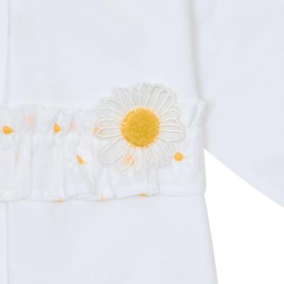 Picture of Deolinda Baby Girls Sunny Ruffle Babygrow  - White Yellow