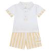 Picture of Deolinda Boys Sunny Short Sleeve Polo Top & Stripe Shorts Set - White Yellow