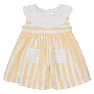 Picture of Deolinda Girls Sunny Wide Stripe Dress - White Yellow 