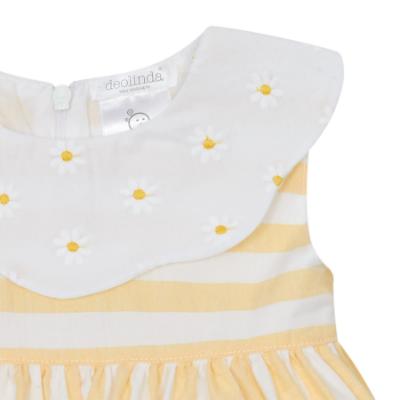 Picture of Deolinda Girls Sunny Wide Stripe Dress - White Yellow 