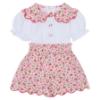 Picture of Deolinda Girls Fresh Cherry Print Blouse & Shorts Set X 2 - White Pink Red