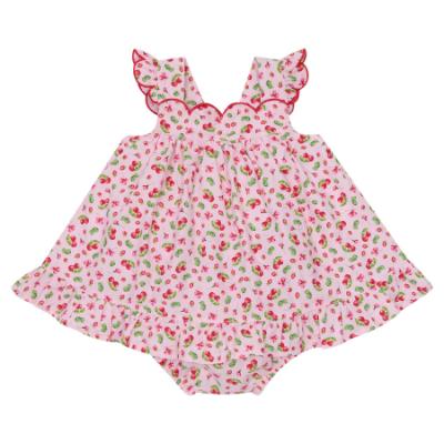 Picture of Deolinda Baby Girls Fresh Cherry Dress & Bloomers Set X 2 - Pink Red