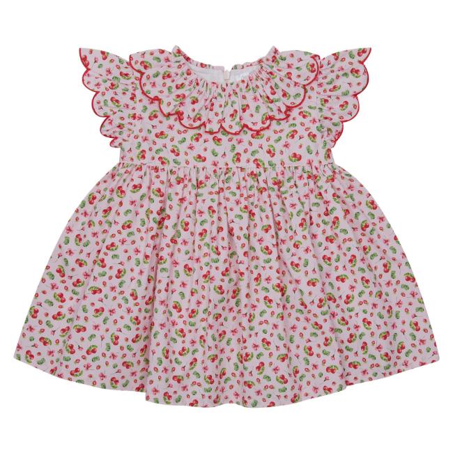 Picture of Deolinda Girls Fresh Cherry Print Dress  - Pink Red