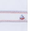 Picture of PRE ORDER Deolinda Baby Boys Victory Smocked Boats Shawl Blanket - White Blue