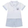 Picture of Deolinda Boys Victory Short Sleeve Polo Top & Stripe Shorts Set - White Blue