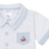 Picture of Deolinda Boys Victory Short Sleeve Polo Top & Stripe Shorts Set - White Blue