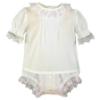 Picture of Miranda Baby Girls Plumetti & Lace Jampant Set X 2 - Ivory Pink