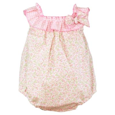 Picture of Miranda Baby Girls Gingham & Floral Romper - Pink