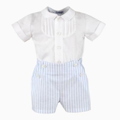 Picture of Miranda Baby Boys Stripe Shorts Set X 2 - White Blue