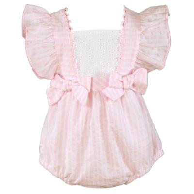 Picture of PRE ORDER Miranda Baby Girls Stripe Ruffle Romper - Pink