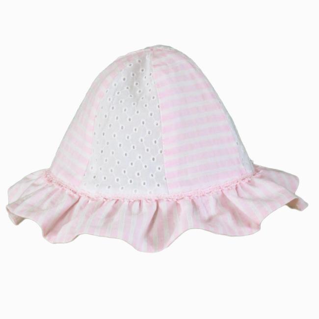 Picture of Miranda Baby Girls Stripe Seersucker Sun Hat - Pink 