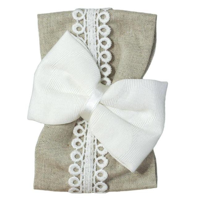 Picture of PRE ORDER Miranda Girls Textured Bow Hair Accessory - Ivory Beige 