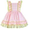 Picture of Miranda Girls Double Ruffle Dress - Neon Pink Green