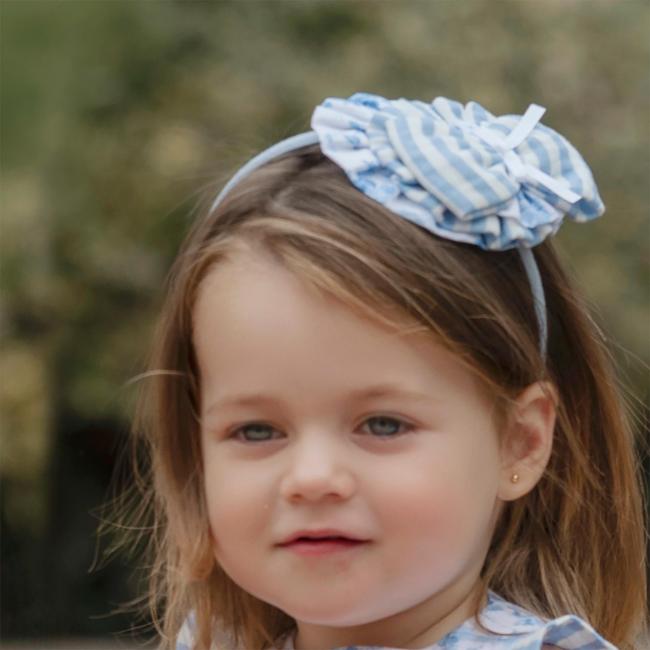 Picture of Miranda Girls Floral & Stripe Hair Accessory - White Blue