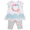 Picture of Daga Girls Magic Bow Applique Tunic & Legging Set X 2 - White Aqua Blue 