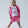 Picture of PRE ORDER Daga Girls Magic Bow Applique Top & Shorts Set X 2 - White Fucsia Pink