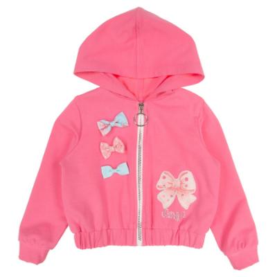 Picture of PRE ORDER Daga Girls Magic Bow Applique Hooded Bomber Jacket - Fucsia Pink 