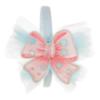 Picture of Daga Girls Magic Bow Applique Headband - Aqua Blue Coral Pink 