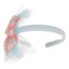 Picture of Daga Girls Magic Bow Applique Headband - Aqua Blue Coral Pink 