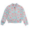 Picture of Daga Girls Magic Bow AOP Print Bomber Jacket - Aqua Blue Coral Pink