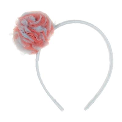 Picture of Daga Girls Magic Bow PomPom Headband - Aqua Blue Coral Pink