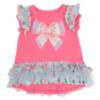 Picture of PRE ORDER Daga Girls Magic Bow Ruffle Tunic & Print Capri Leggings Set X 2 - Fucsia Pink Aqua Blue 