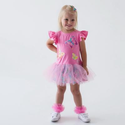 Picture of Daga Girls Pink Paradise Butterfly Applique Dress - Fuchsia Pink