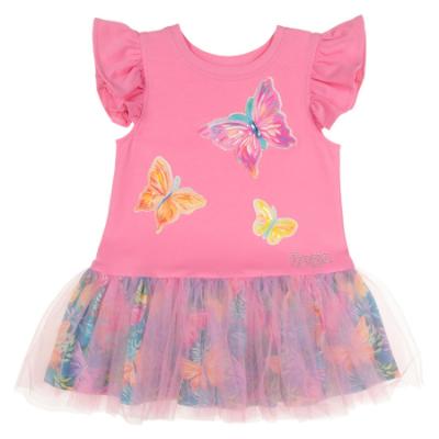 Picture of Daga Girls Pink Paradise Butterfly Applique Dress - Fuchsia Pink