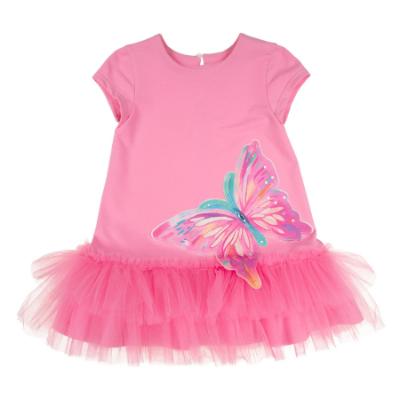 Picture of Daga Girls Pink Paradise Butterfly Tulle Hem Dress  - Fucsia Pink